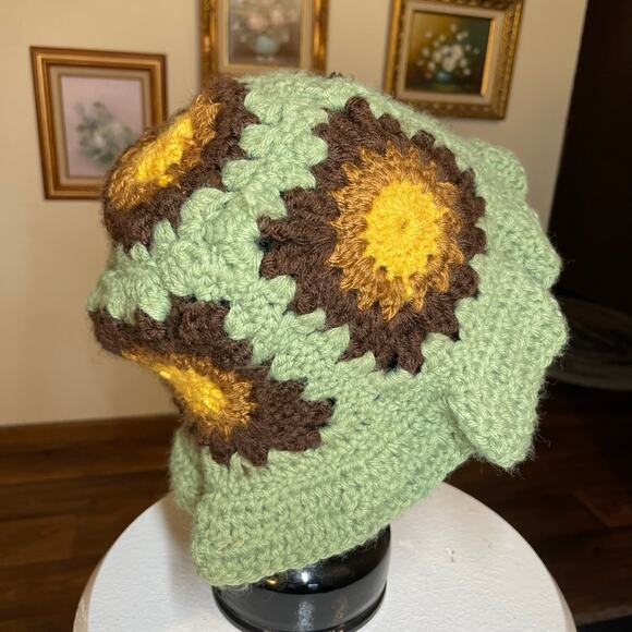 Granny Square Sun Hat handmade Boho - Picture 3 of 16